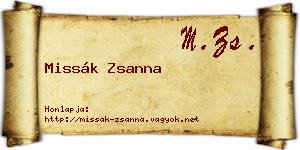 Missák Zsanna névjegykártya